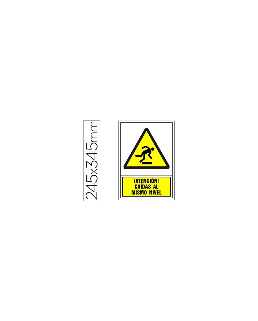 Pictograma syssa senal de advertencia atencion caidas al mismo nivel en pvc 245x345 mm