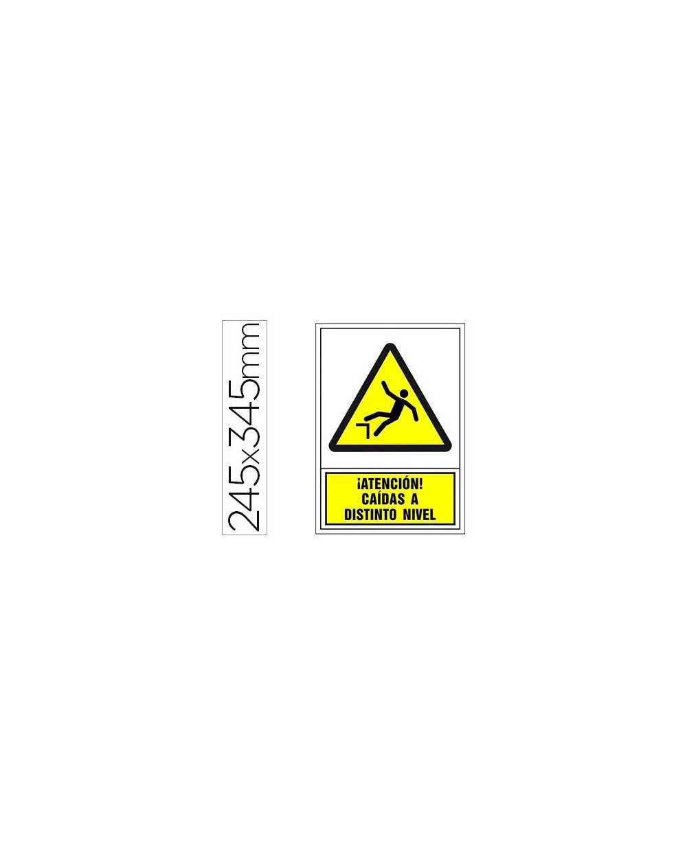 Pictograma syssa senal de advertencia atencion caidas a distinto nivel en pvc 245x345 mm