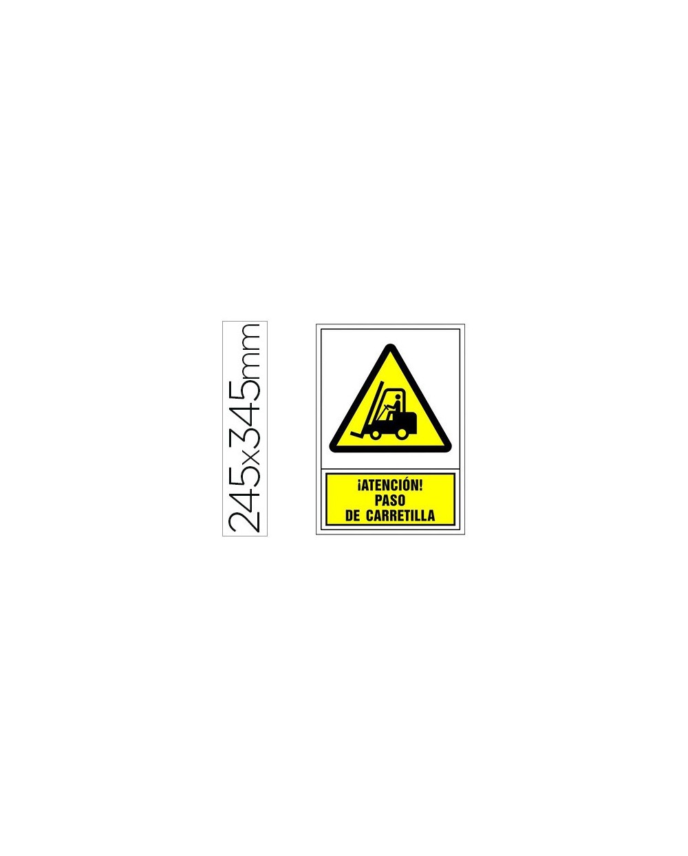 Pictograma syssa senal de advertencia atencion paso de carretilla en pvc 245x345 mm