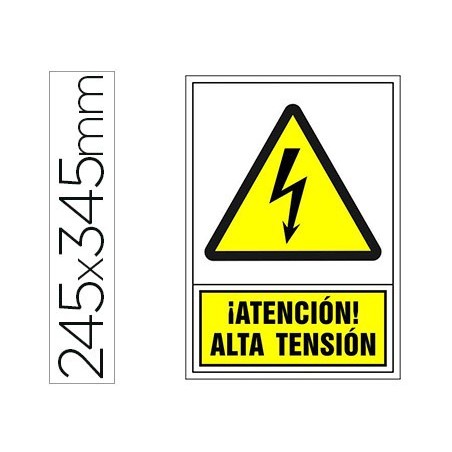 Pictograma syssa senal de advertencia atencion alta tension en pvc 245x345 mm