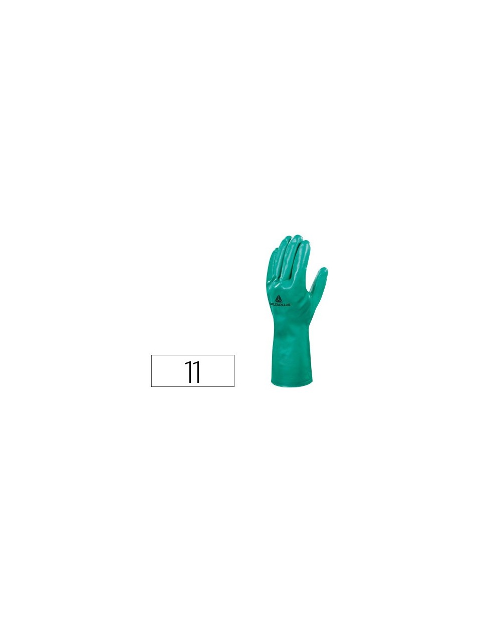 Guantes deltaplus tratado en nitrilo flocado de algodon especial para trabajos con liquidos quimicos talla 11