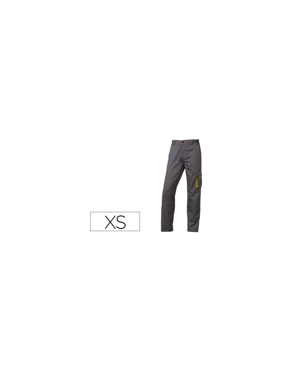 Pantalon de trabajo deltaplus cintura ajustable 5 bolsillos color gris verde talla xs