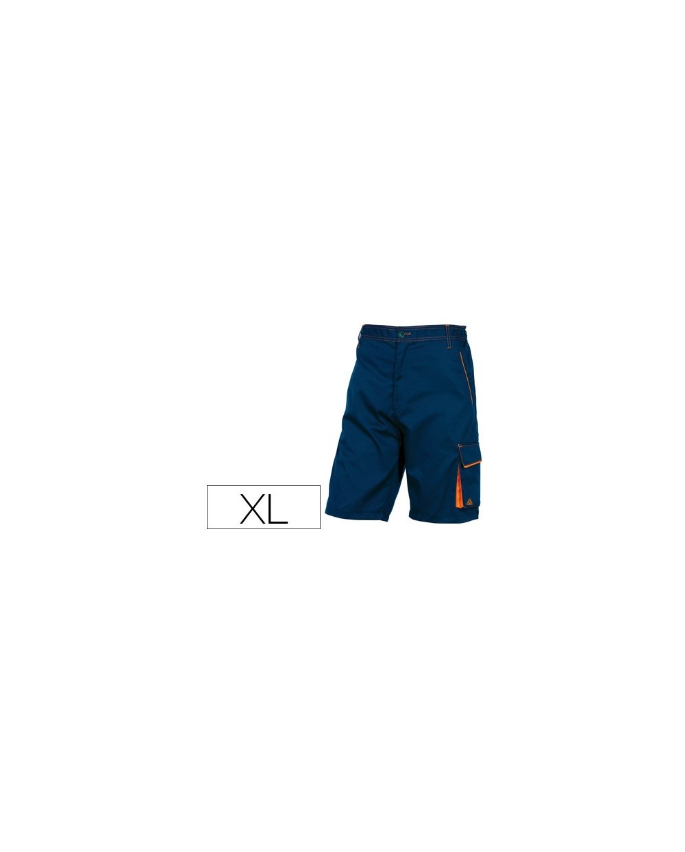 Pantalon de trabajo deltaplus bermuda cintura ajustable 5 bolsillo color azul naranja talla xl