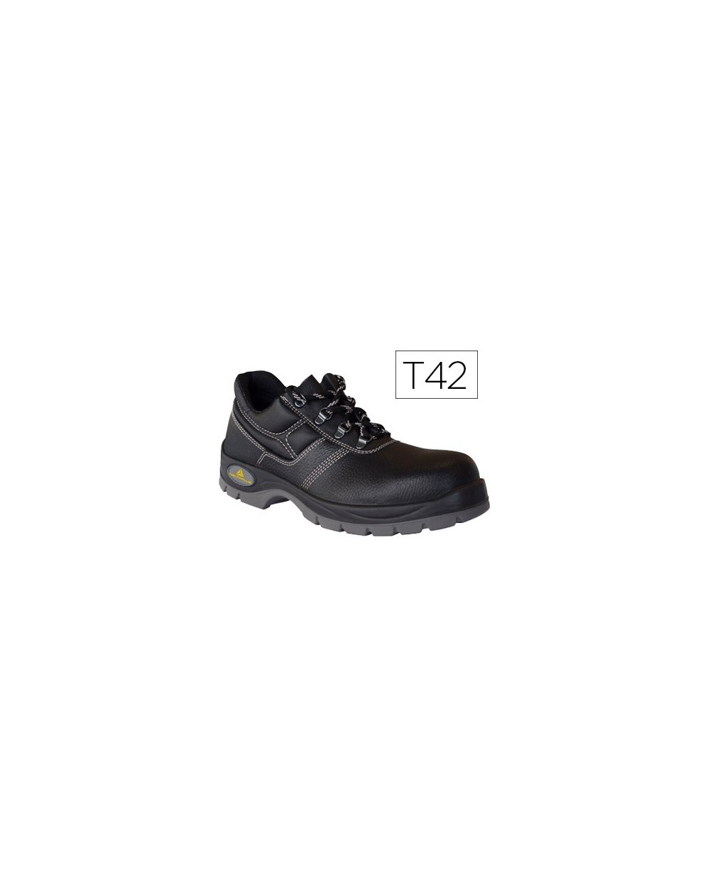 Zapatos de seguridad deltaplus de piel crupon grabada con forro absorbente y plantilla de latex color negro talla 42