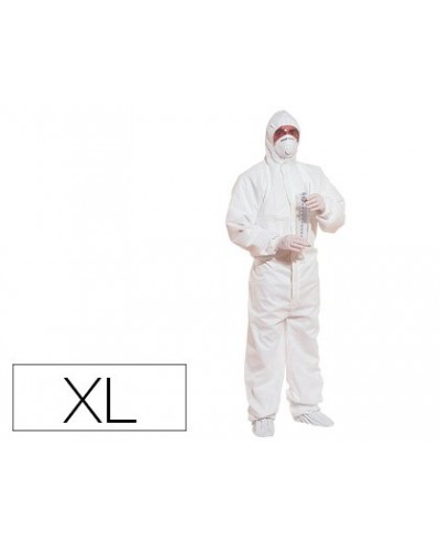 Traje de seguridad deltaplus polipropileno con capucha de un solo uso color blanco talla xl