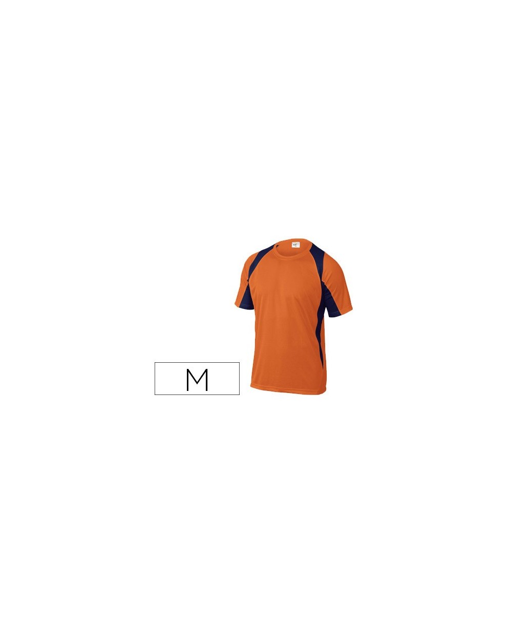 Camiseta deltaplus poliester manga corta cuello redondo tratamiento secado rapido color naranja marino talla m