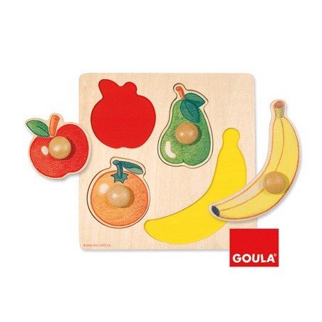 Puzzle diset 4 piezas frutas