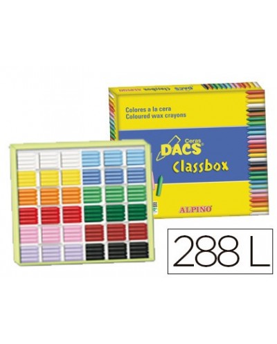 Lapices de cera dacs classbox caja de 288 unidades 12 colores surtidos
