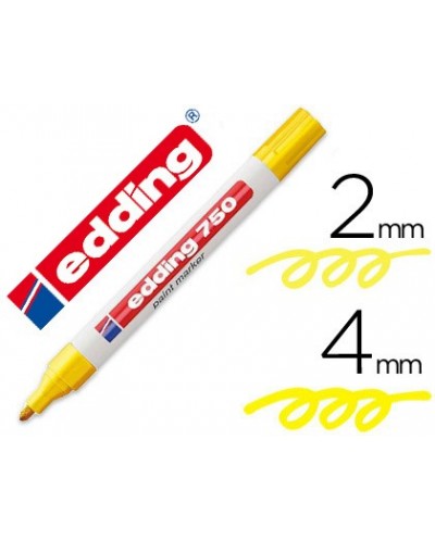 Rotulador edding punta fibra 750 amarillo punta redonda 2 4 mm