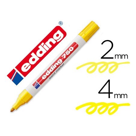 Rotulador edding punta fibra 750 amarillo punta redonda 2 4 mm