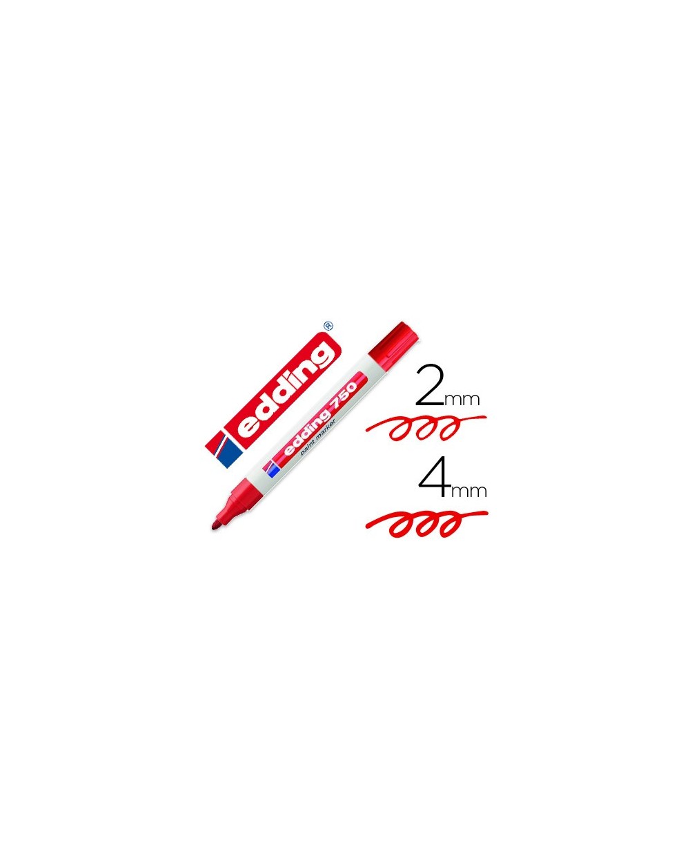 Rotulador edding punta fibra 750 rojo punta redonda 2 4 mm