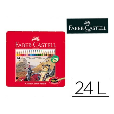 Lapices de colores faber castell caja metalica de 24 colores surtidos