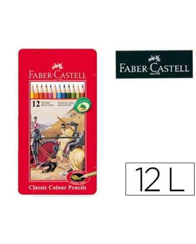 Lapices de colores faber castell caja metalica de 12 colores surtidos