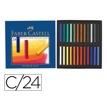 Tiza pastel faber castell estuche carton de 24 unidades colores surtidos