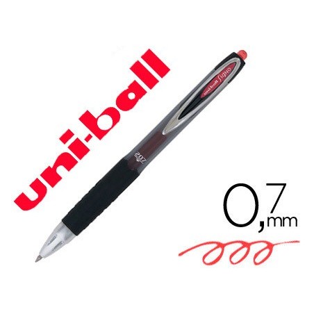 Boligrafo uni ball roller umn 207 retractil 07 mm color rojo