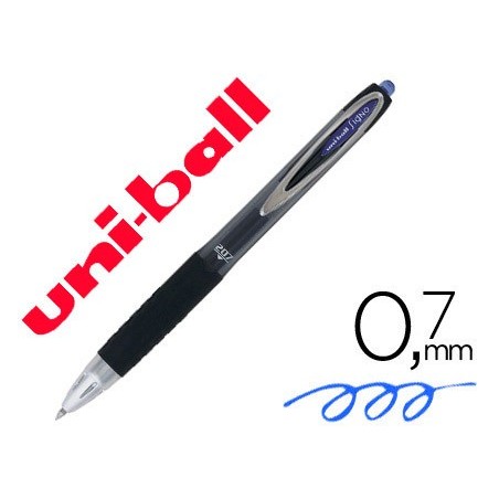 Boligrafo uni ball roller umn 207 retractil 07 mm color azul