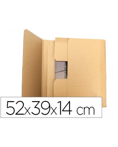Caja para embalar q connect libro medidas 520x390x140 mm espesor carton 3 mm