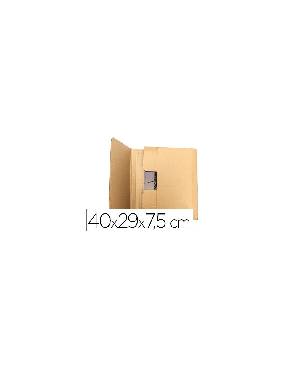 Caja para embalar q connect libro medidas 400x290x75 mm espesor carton 3 mm