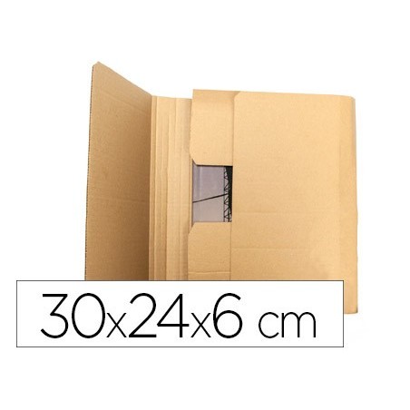 Caja para embalar q connect libro medidas 300x240x60 mm espesor carton 3 mm