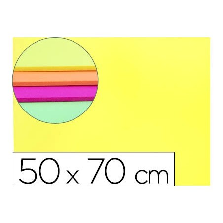 Goma eva liderpapel 50x70cm 60g m2 espesor 2mm fluor amarillo