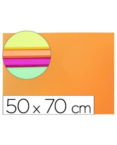 Goma eva liderpapel 50x70cm 60g m2 espesor 2mm fluor naranja