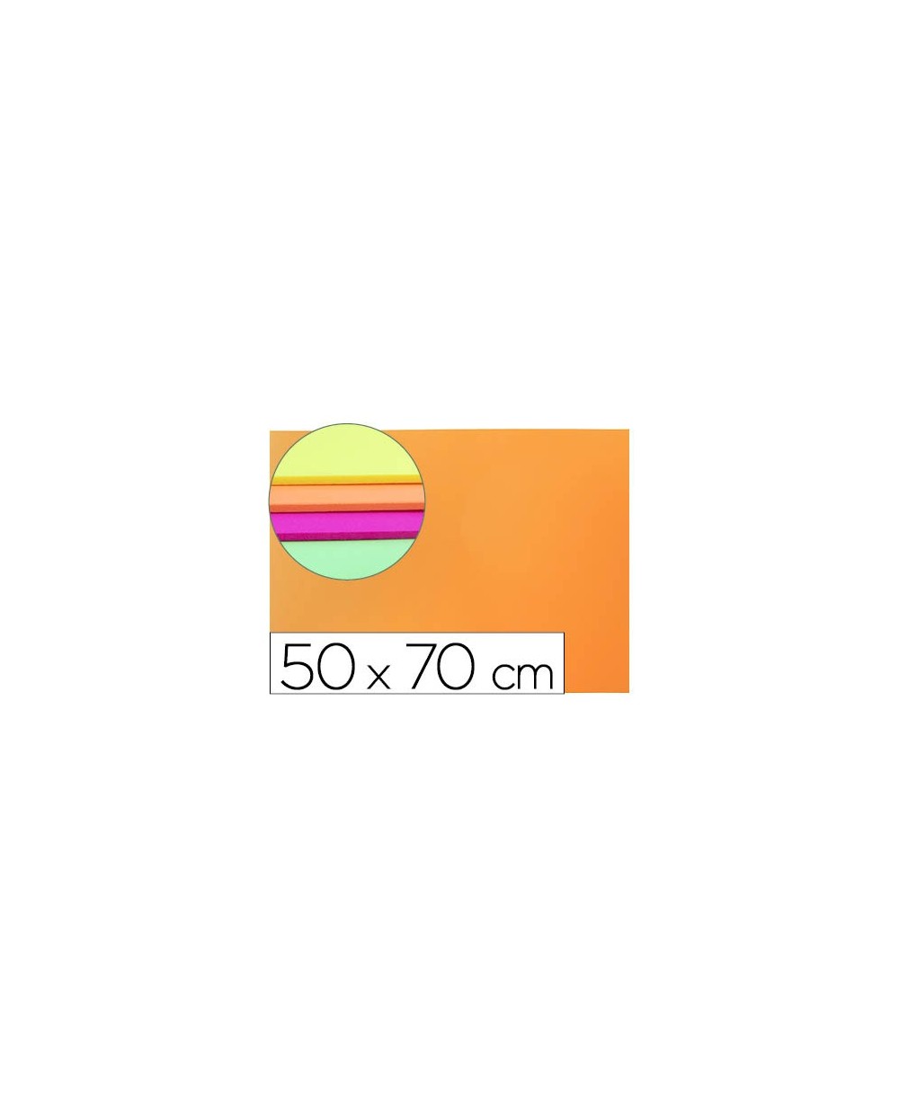 Goma eva liderpapel 50x70cm 60g m2 espesor 2mm fluor naranja