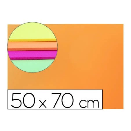 Goma eva liderpapel 50x70cm 60g m2 espesor 2mm fluor naranja