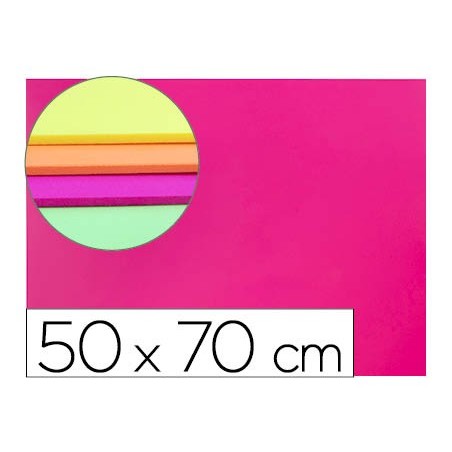 Goma eva liderpapel 50x70cm 60g m2 espesor 2mm fluor rosa