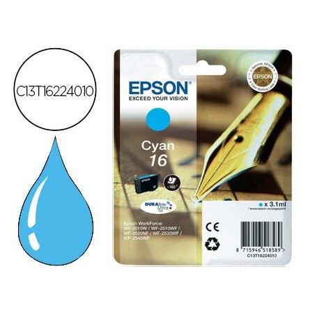 Ink jet epson 16 wf2010w wf2510wf wf2520nf wf2530wf wf2540wf cian 175 pag