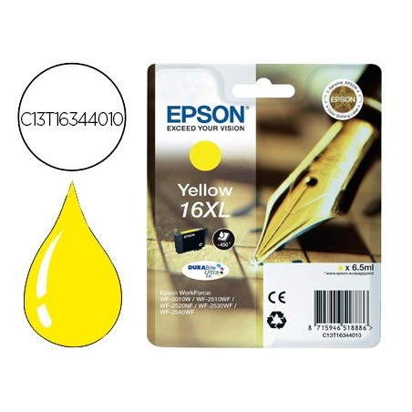 Ink jet epson 16xl wf2010w wf2510wf wf2520nf wf2530wf wf2540wf amarillo 450 pag