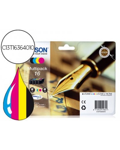 Ink jet epson 16xl multipack workforce wf 2010w wf 2510wf wf 2520nf wf 2530wf wf 2540wf negro amarillo cian y magenta