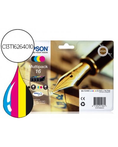 Ink jet epson 16 multipack workforce wf 2010w wf 2510wf wf 2520nf wf 2530wf wf 2540wf negro amarillo cian y magenta