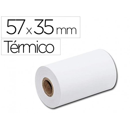 Rollo sumadora termico q connect 57 mm ancho x 35 mm diametro para tpv sin bisfenola