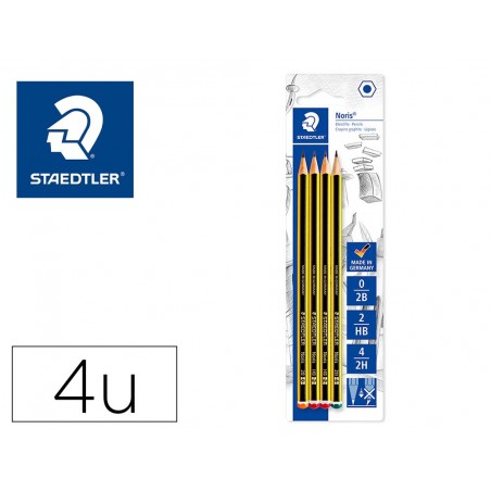 Lapices de grafito staedtler noris blister de 2 unidades n 2 hb 1 unidad n 0 2b 1 unidad n 4 2h