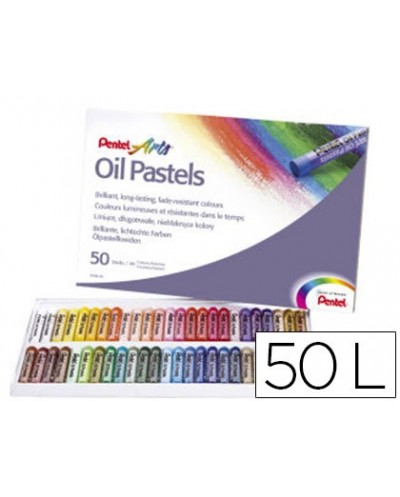Lapices pentel oil pastel caja de 50 colores surtidos