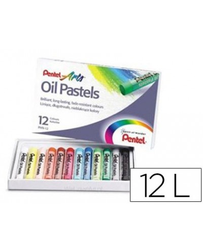 Lapices pentel oil pastel caja de 12 colores surtidos