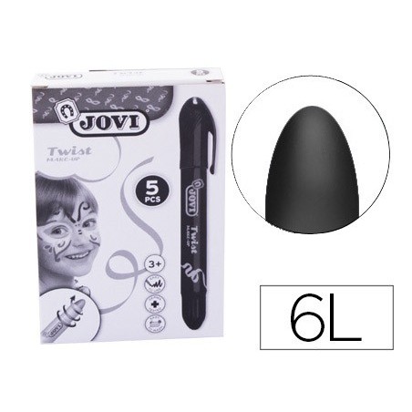 Barra de maquillaje jovi twist make up negro caja de 5 unidades