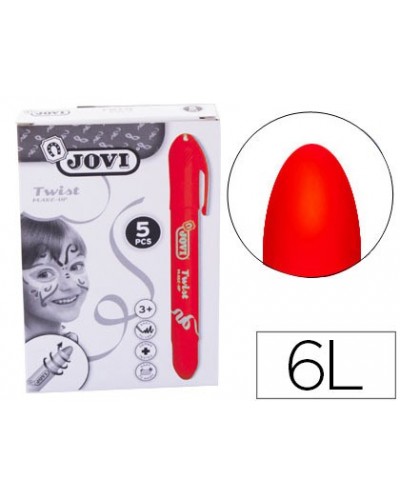 Barra de maquillaje jovi twist make up rojo caja de 5 unidades