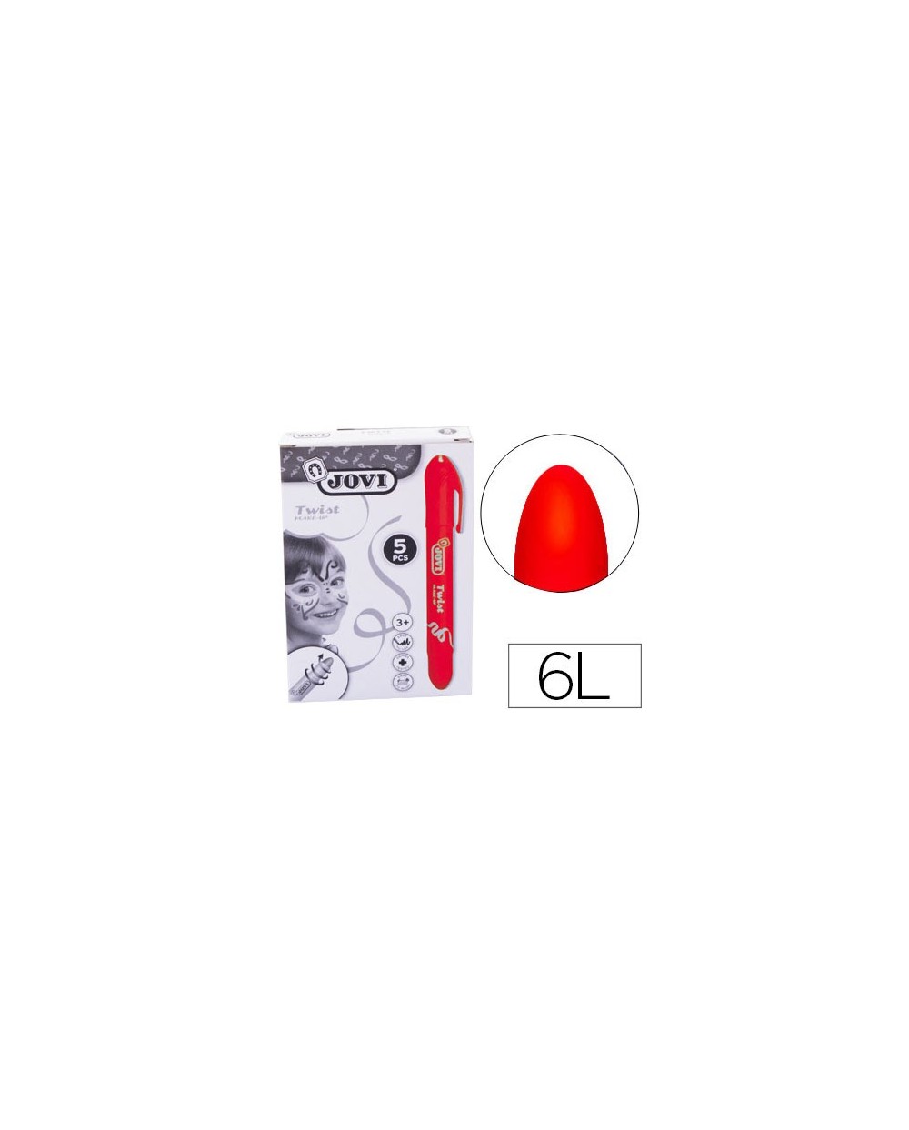 Barra de maquillaje jovi twist make up rojo caja de 5 unidades