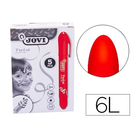 Barra de maquillaje jovi twist make up rojo caja de 5 unidades