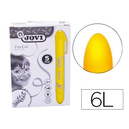 Barra de maquillaje jovi twist make up amarillo caja de 5 unidades
