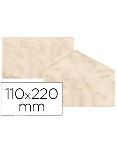 Sobre fantasia marmoleado beige 110x220 mm 90 gr paquete de 25