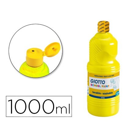 Tempera liquida giotto escolar lavable 1000 ml amarillo
