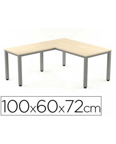 Ala para mesa rocada serie executive 60x 100 cm derecha o izquierda acabado ad01 aluminio haya