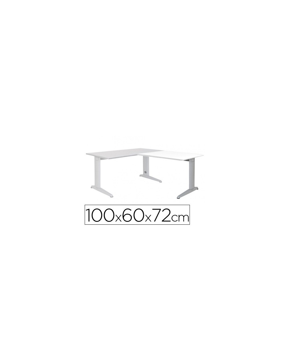 Ala para mesa rocada serie metal 60x 100 cm derecha o izquierda acabado ac04 aluminio blanco