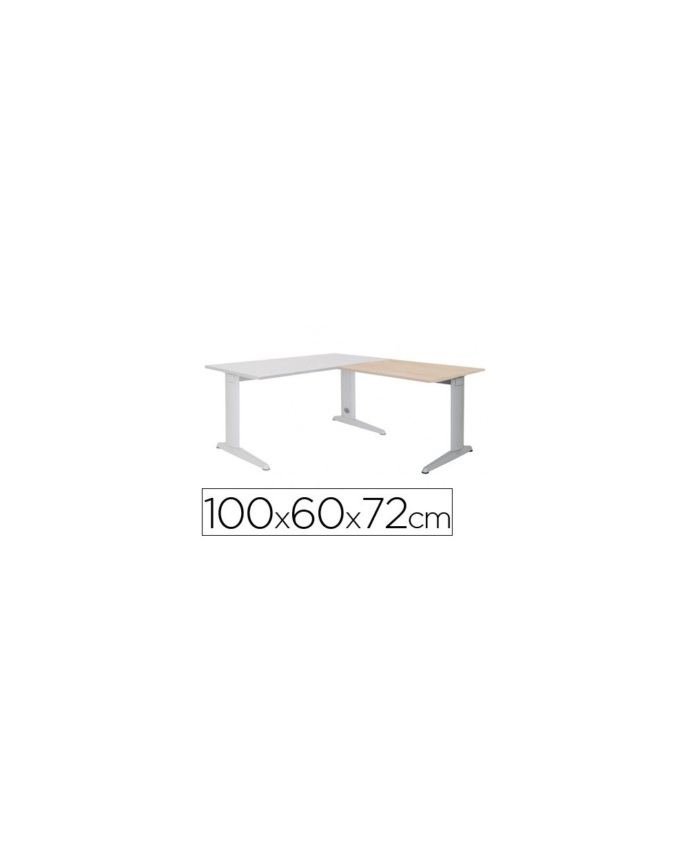Ala para mesa rocada serie metal 60x 100 cm derecha o izquierda acabado ac01 aluminio haya