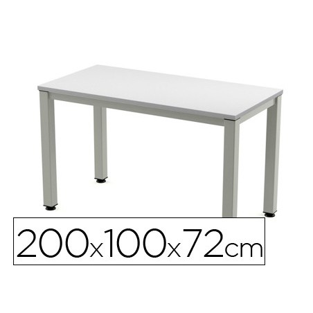 Mesa de oficina rocada executive 2005ad02 aluminio gris 200x100 cm