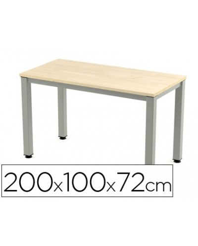 Mesa de oficina rocada executive 2005ad01 aluminio haya 200x100 cm
