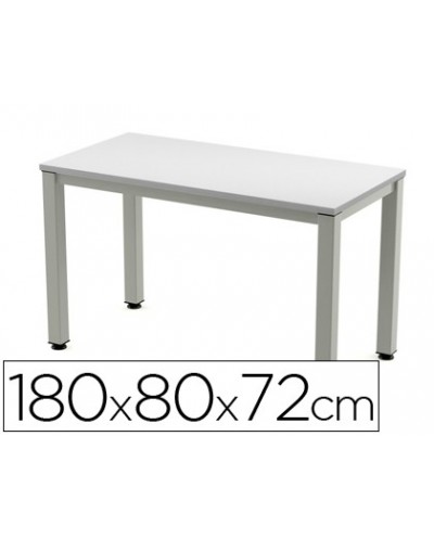 Mesa de oficina rocada executive 2003ad02 aluminio gris 180x80 cm