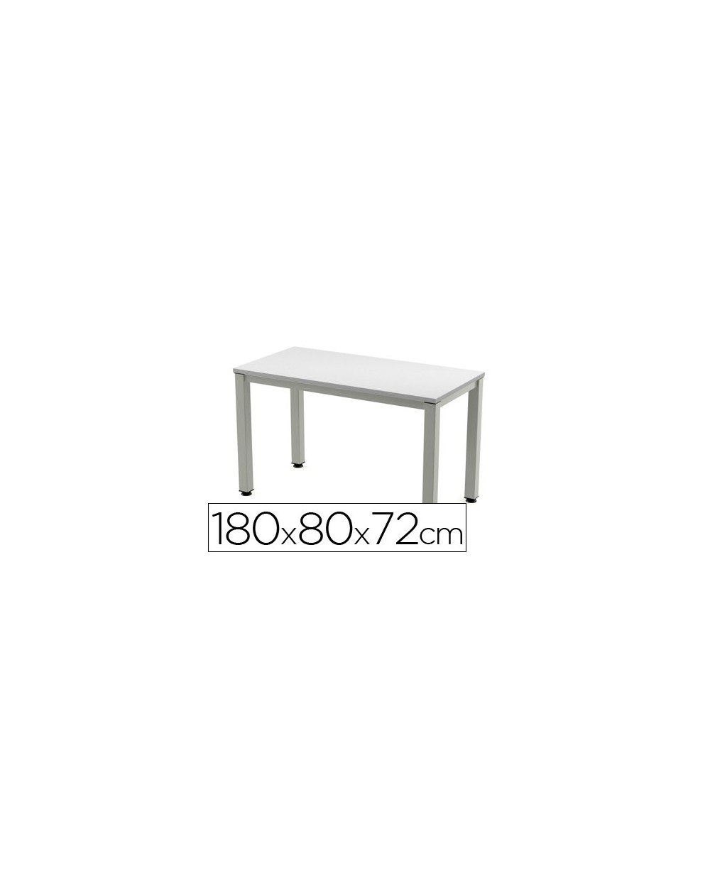 Mesa de oficina rocada executive 2003ad02 aluminio gris 180x80 cm